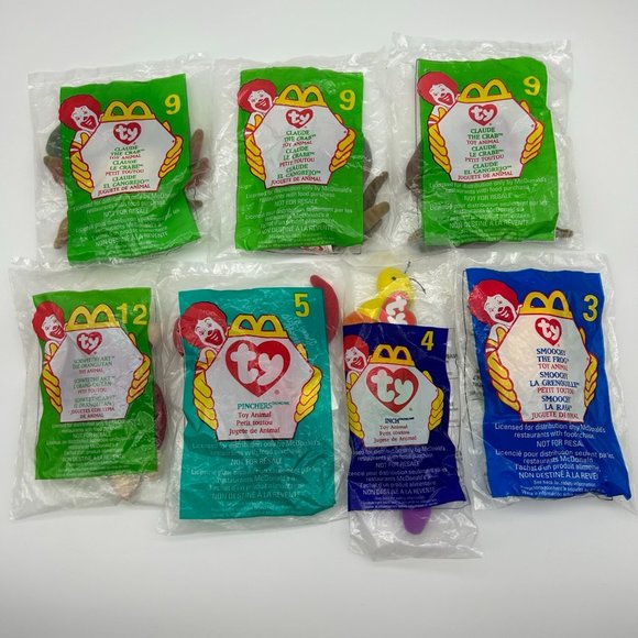 Vintage McDonalds Happy Meal Beanie Babies Sealed - Picture 1 of 7